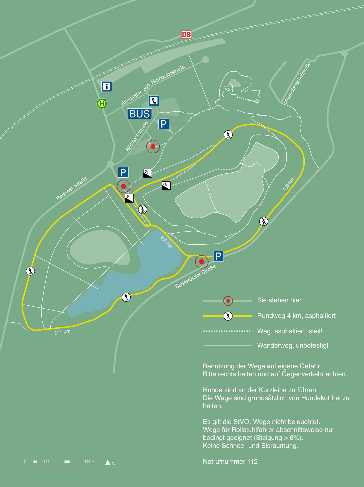 Freizeit- und Skaterweg im Erlebnisort Reden (Handbiketour)