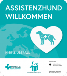 Aufkleber "Assistenzhund willkommen"