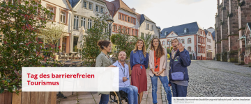 St. Wendel: Barrierefreie Stadtführung mit Rollstuhl und Cochlea Implantat © Deutsche Zentrale für Tourismus e.V., Jens Wegener