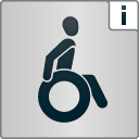 Piktogramm "barrierefrei für Rollstuhlfahrer"
